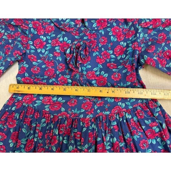 Vintage Kate Greenaway Girl’s Smocked Floral Dress Sz 5x - Picture 7 of 10